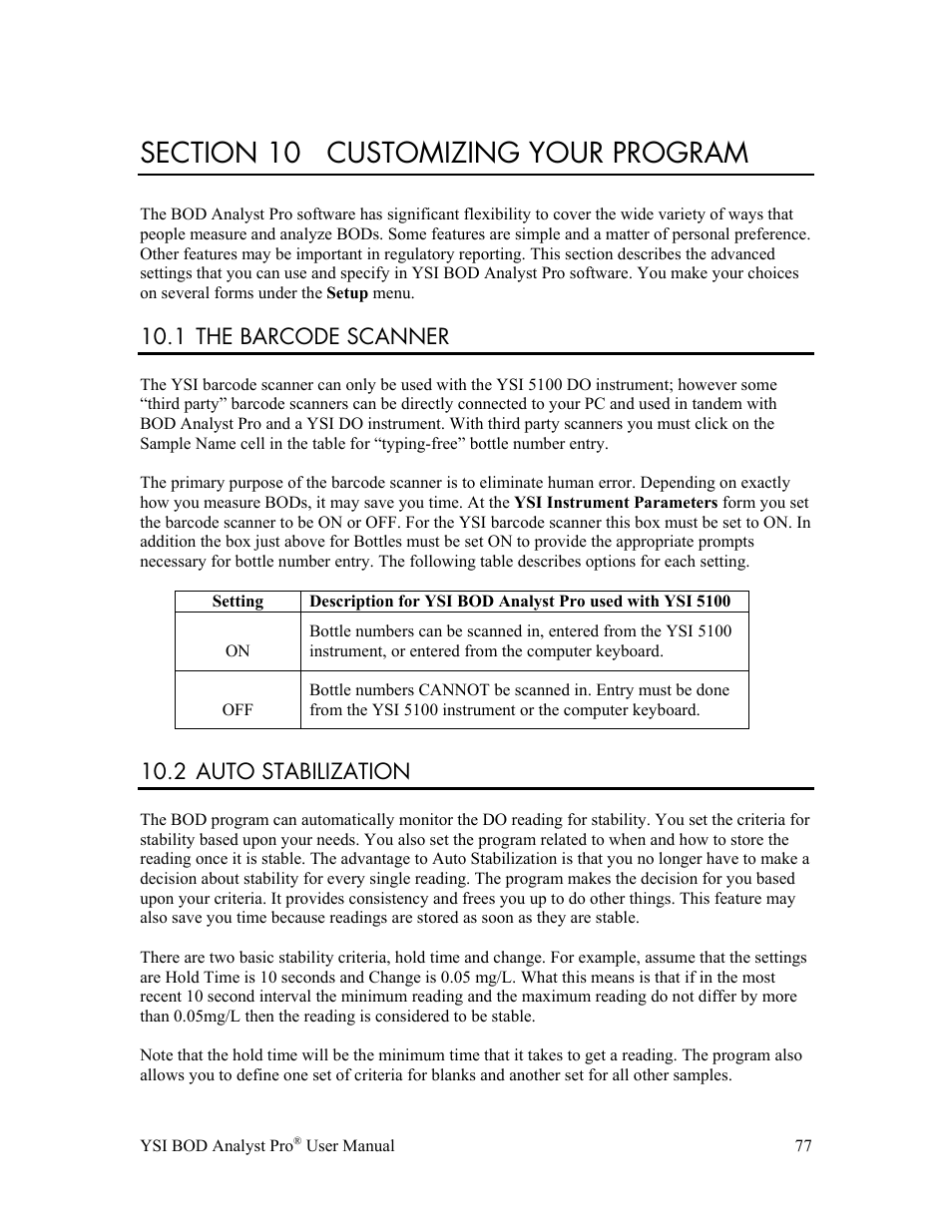 YSI BOD Analyst Pro User Manual | Page 77 / 96