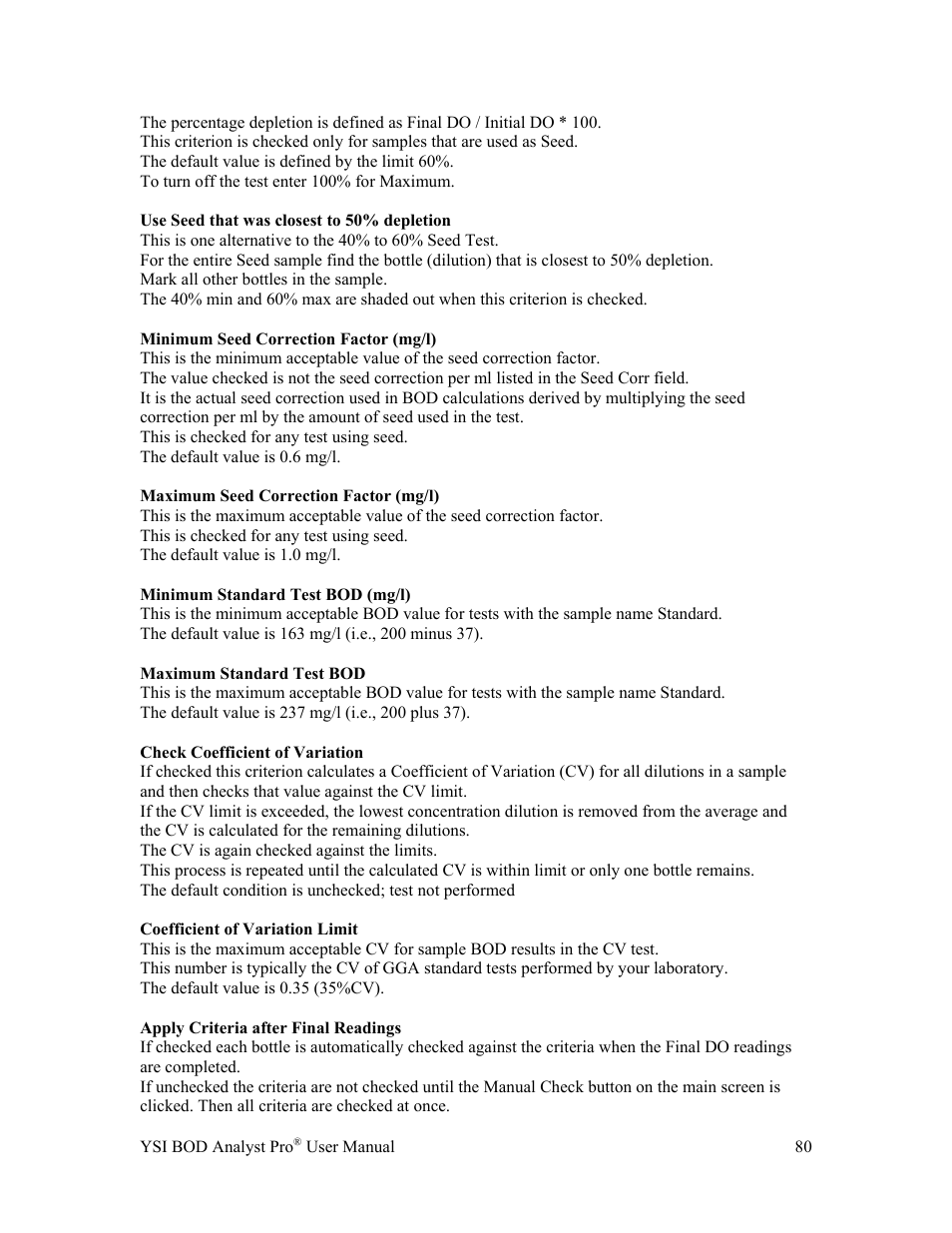 YSI BOD Analyst Pro User Manual | Page 80 / 96