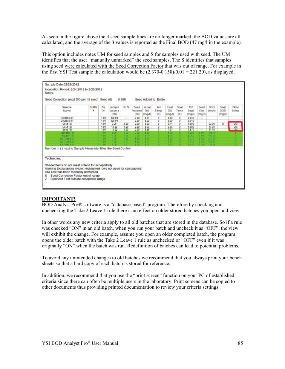 YSI BOD Analyst Pro User Manual | Page 85 / 96