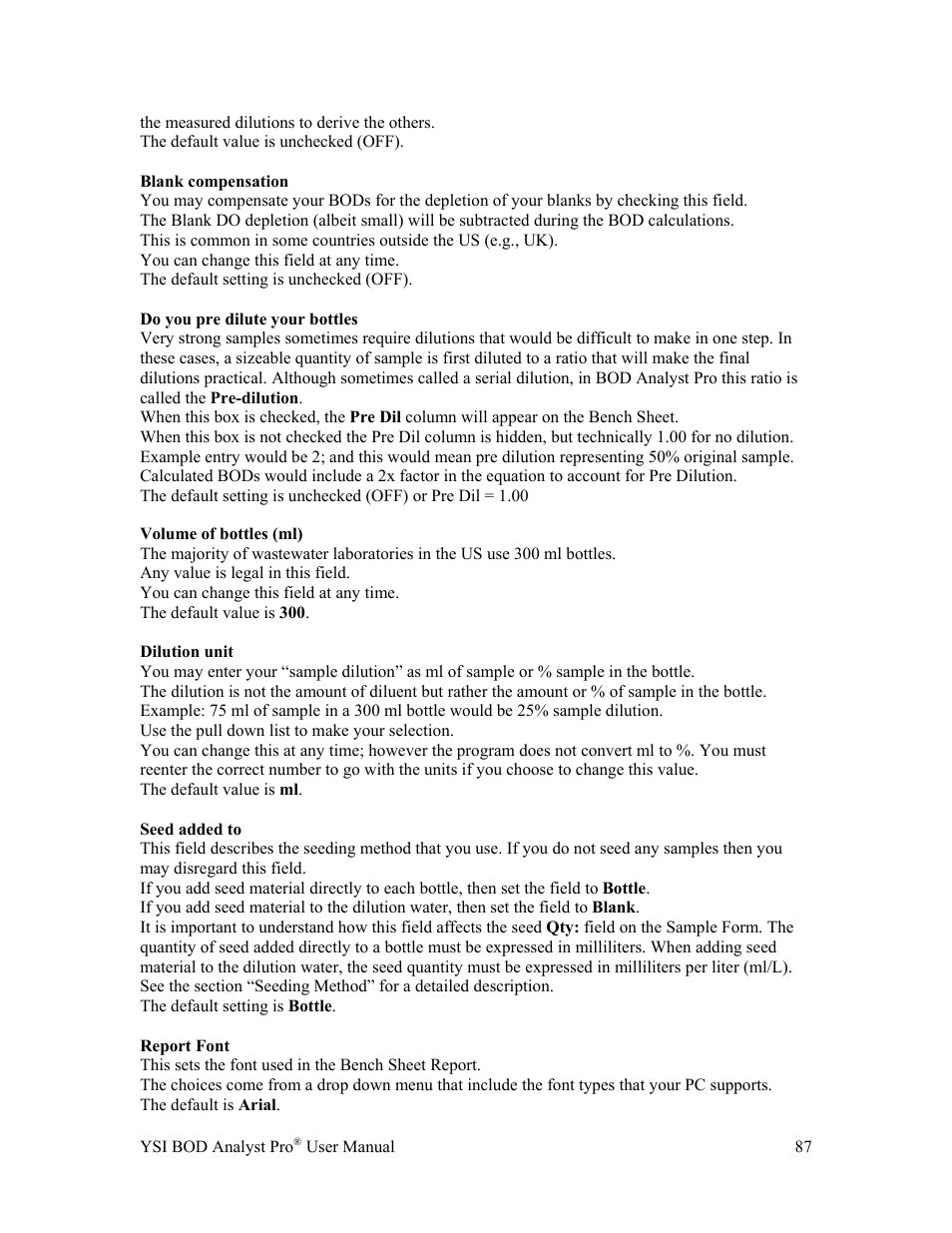 YSI BOD Analyst Pro User Manual | Page 87 / 96