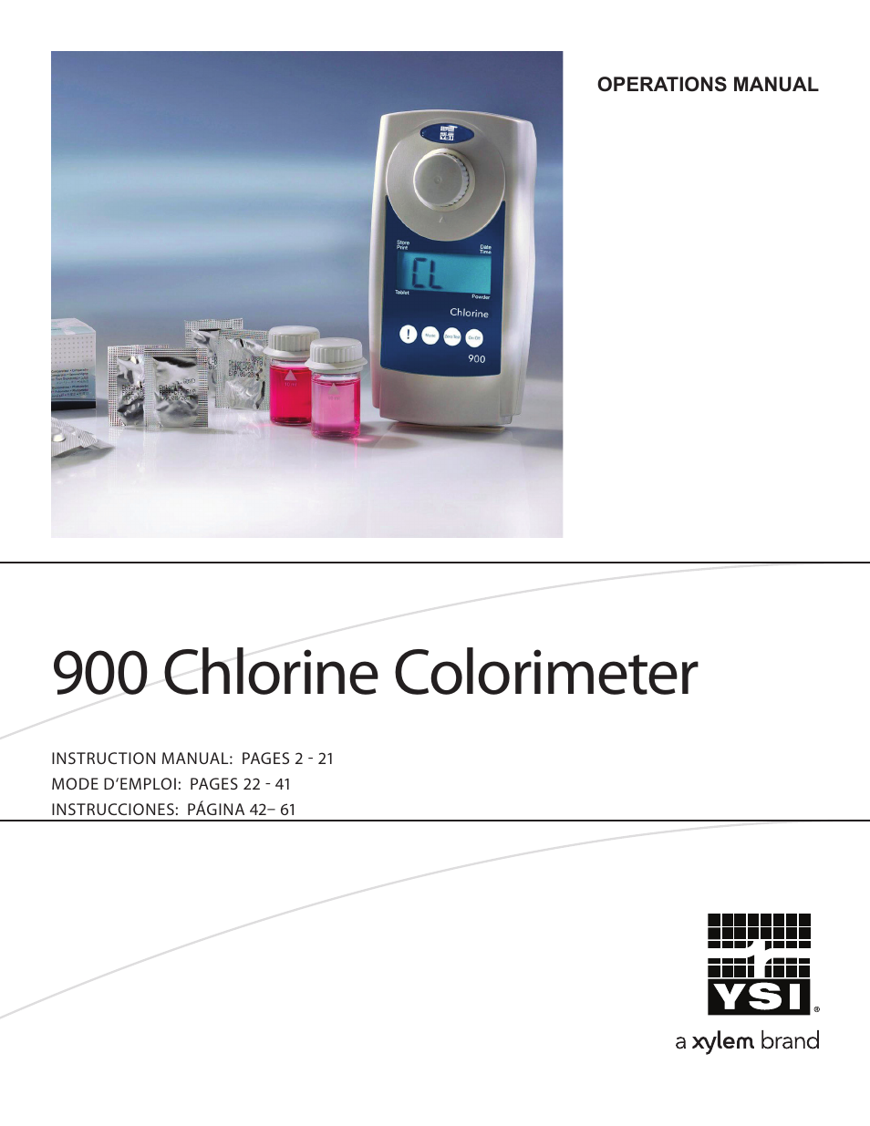 YSI 900 Chlorine Colorimeter User Manual | 64 pages