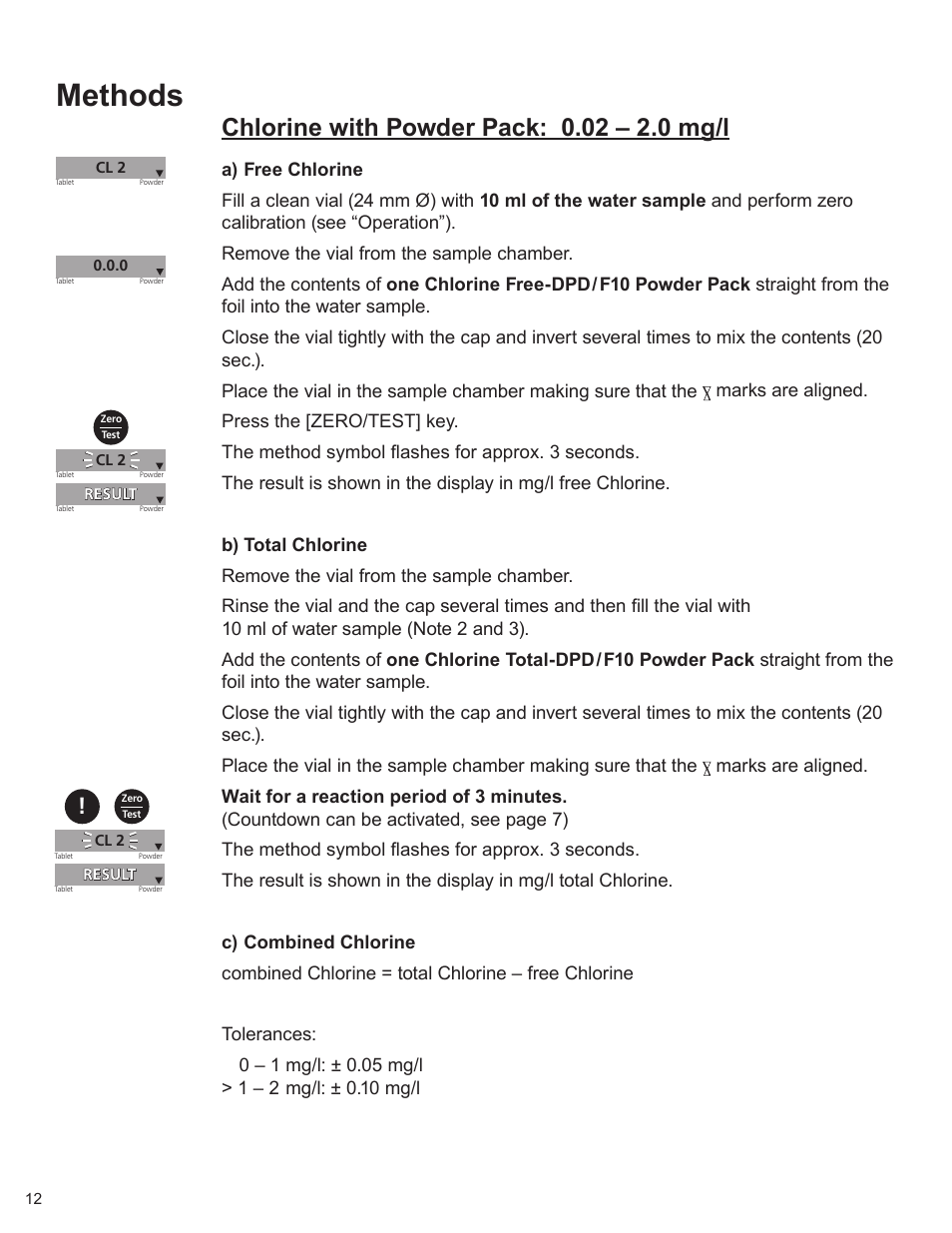 Methods | YSI 900 Chlorine Colorimeter User Manual | Page 12 / 64