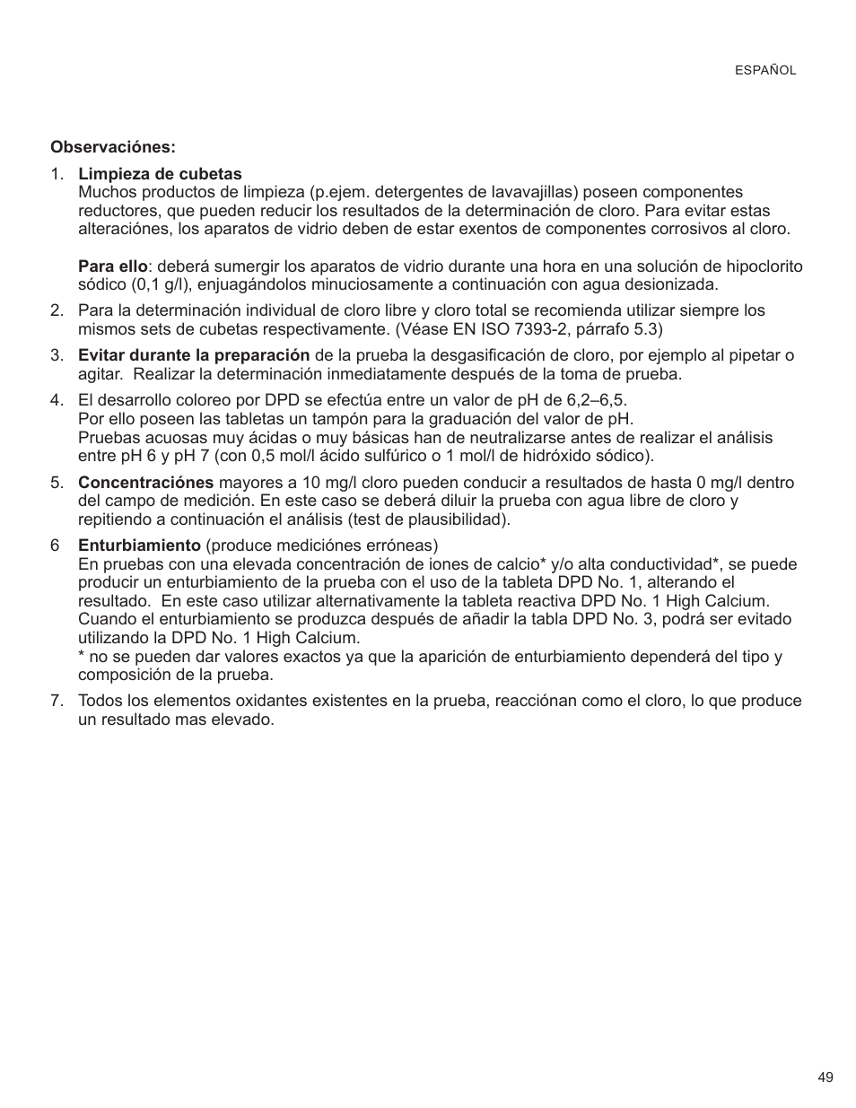 YSI 900 Chlorine Colorimeter User Manual | Page 49 / 64