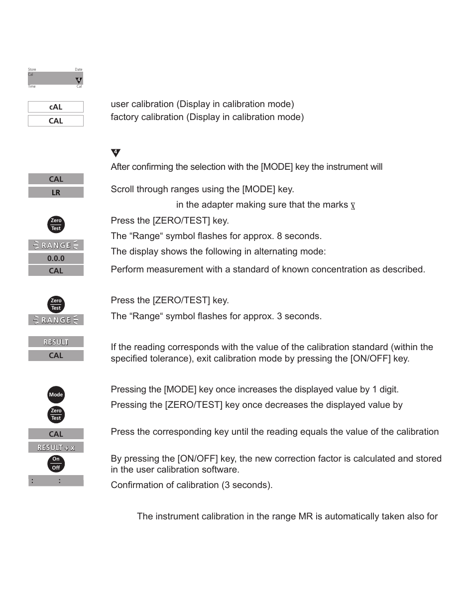 Calibration mode | YSI 910 COD Colorimeter User Manual | Page 10 / 41