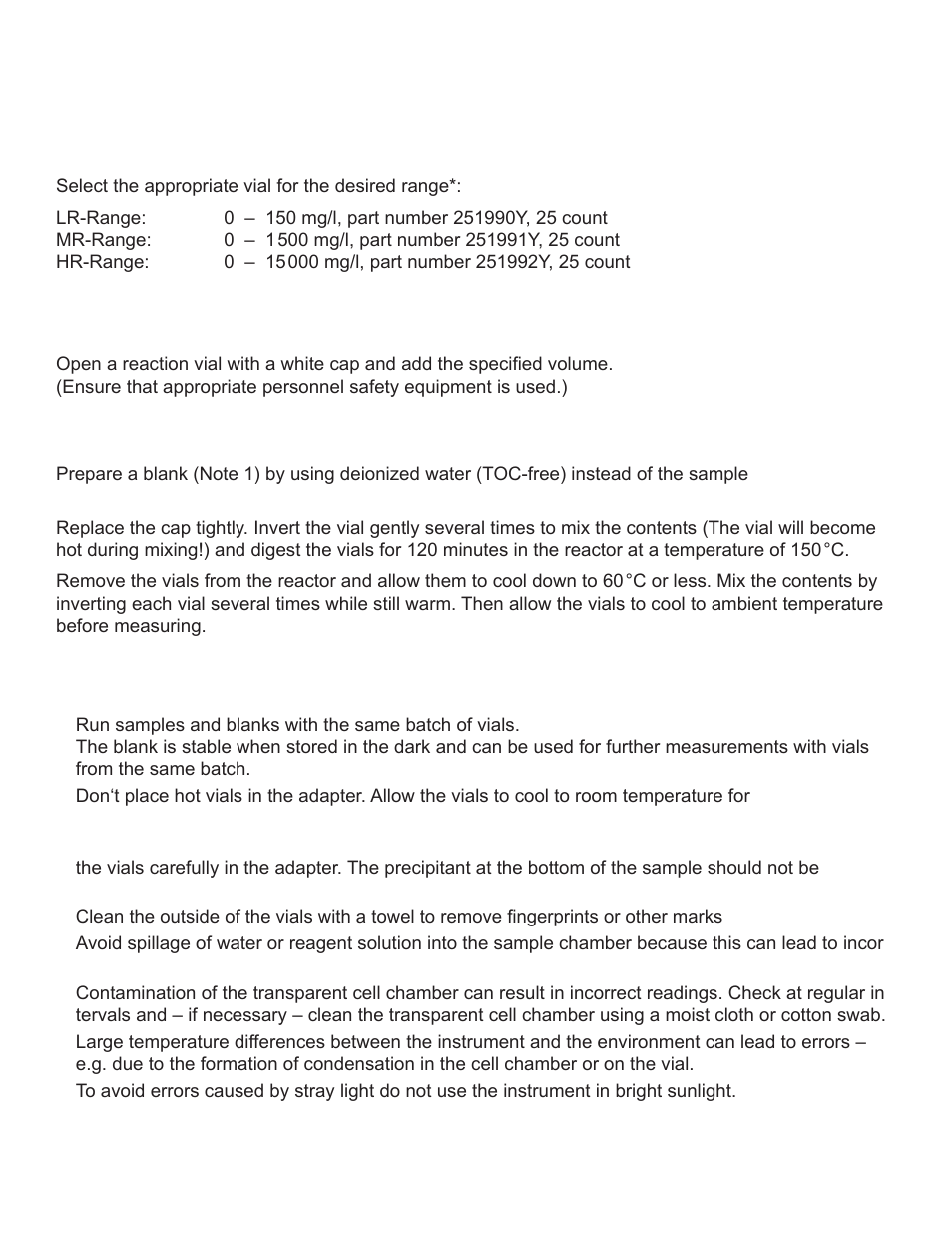 Methods | YSI 910 COD Colorimeter User Manual | Page 6 / 41