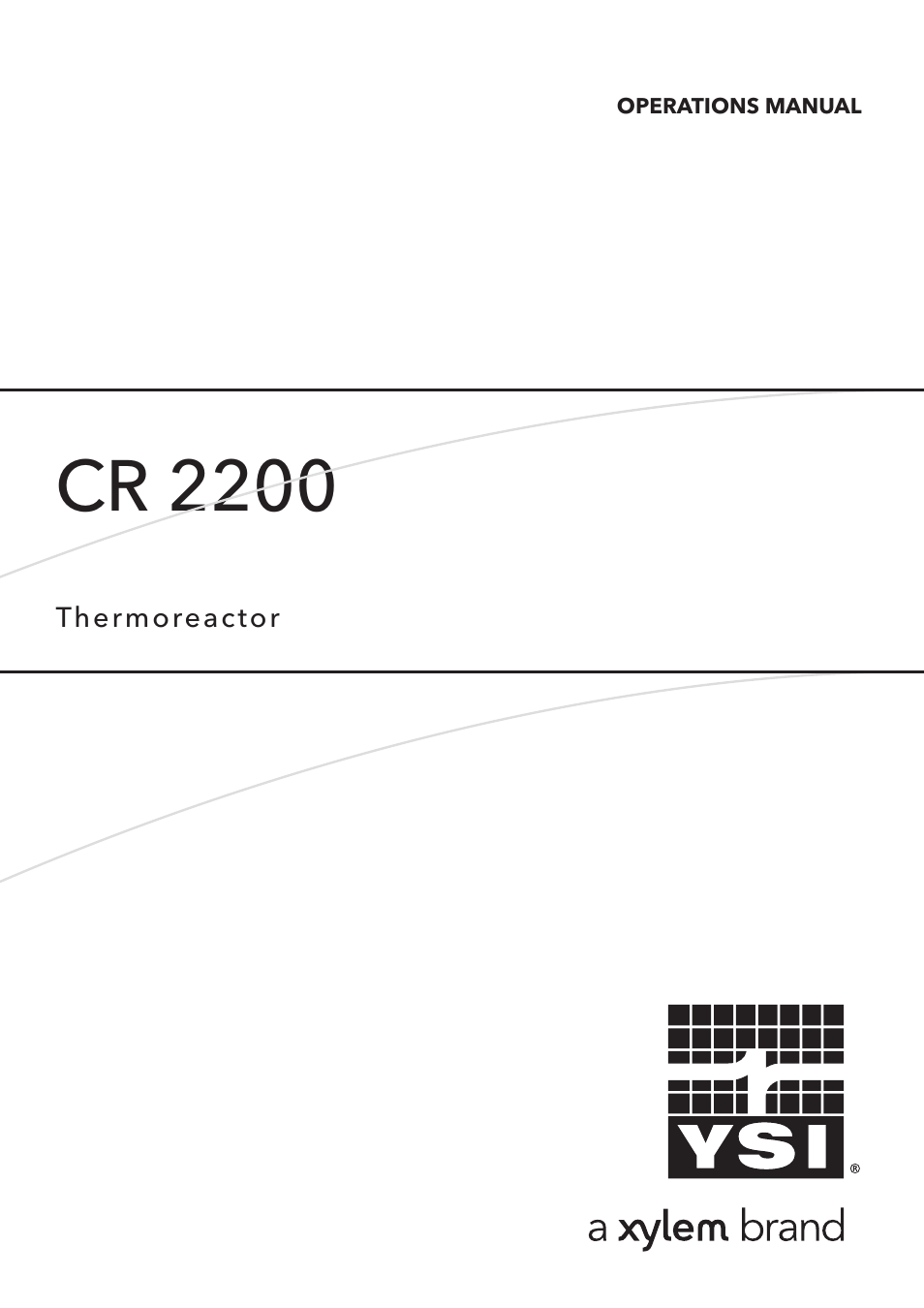 YSI CR2200 Thermoreactor User Manual | 36 pages