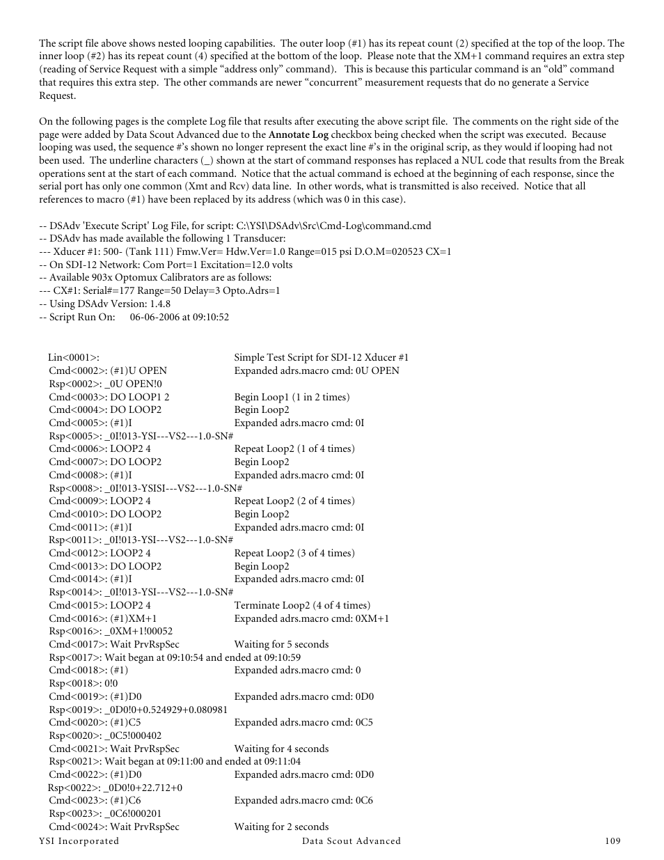 YSI Data Scout Advanced User Manual | Page 113 / 115