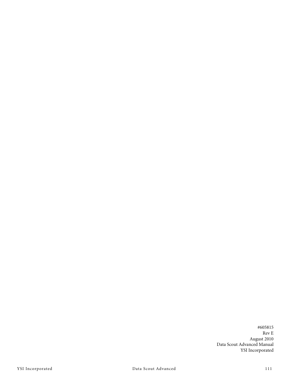 YSI Data Scout Advanced User Manual | Page 115 / 115