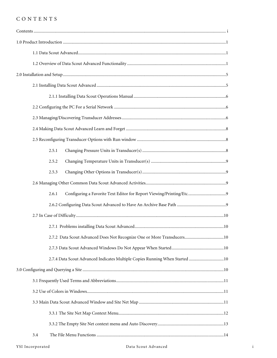 YSI Data Scout Advanced User Manual | Page 2 / 115