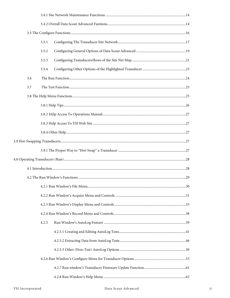 YSI Data Scout Advanced User Manual | Page 3 / 115