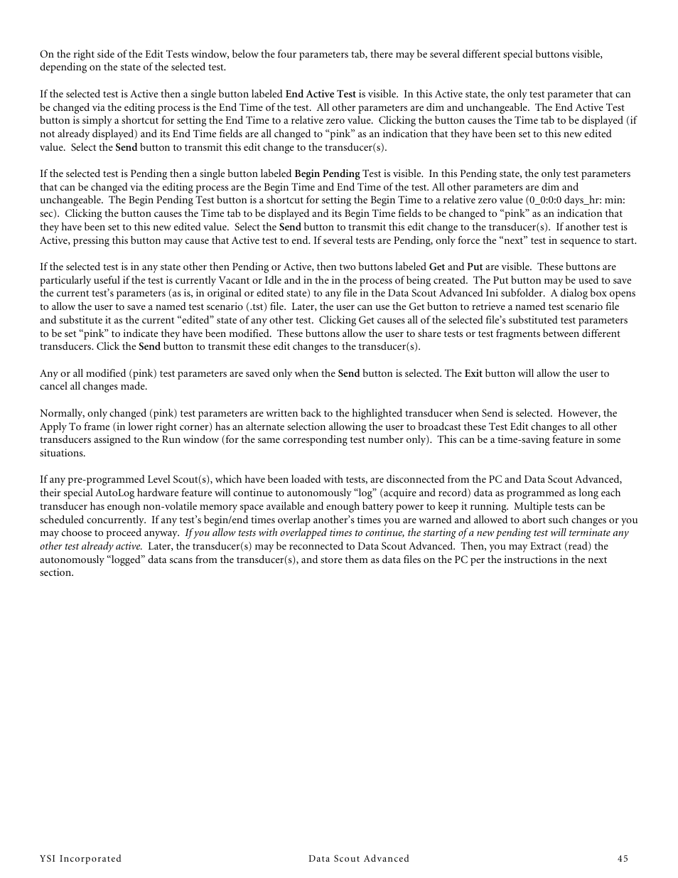 YSI Data Scout Advanced User Manual | Page 49 / 115