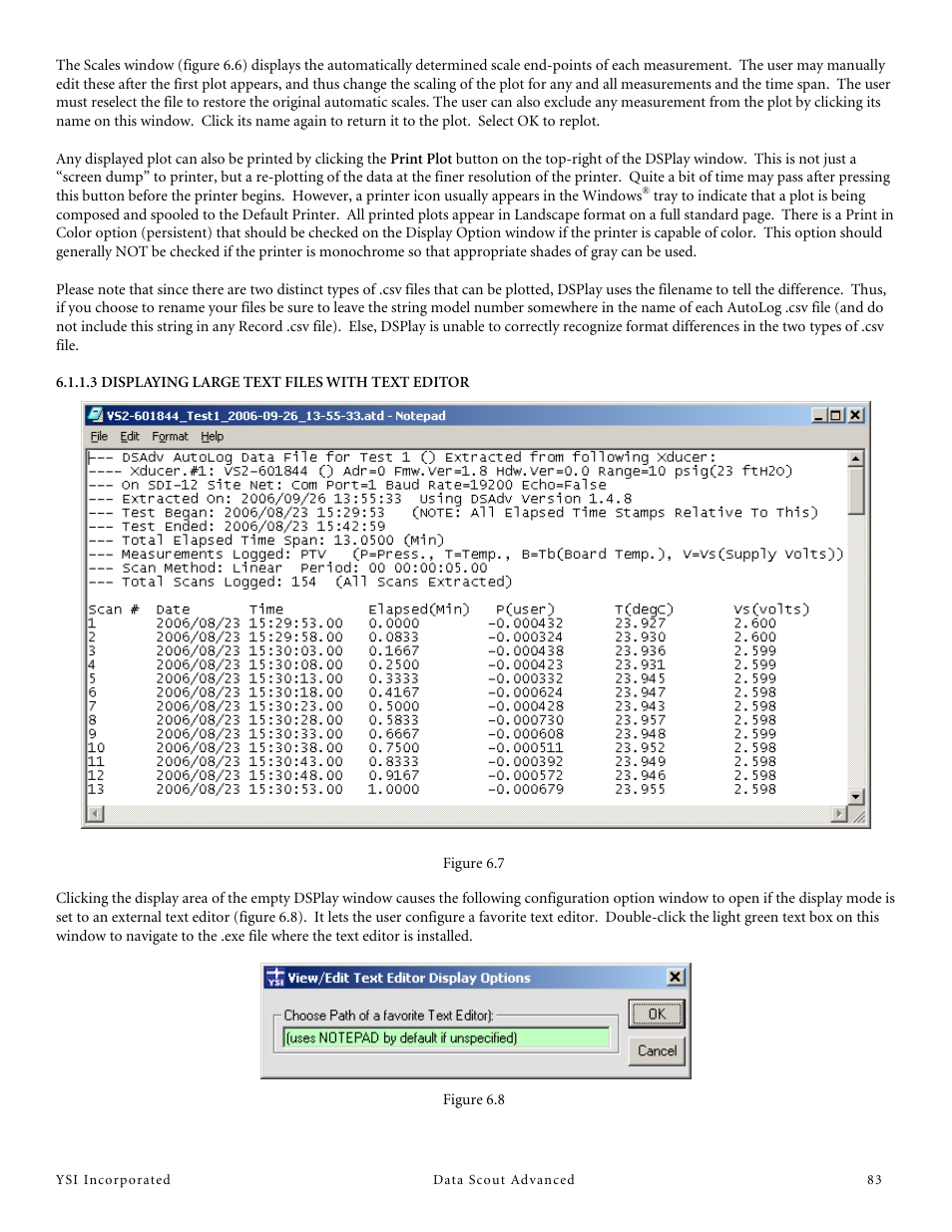 3 displaying large text files with text editor | YSI Data Scout Advanced User Manual | Page 87 / 115