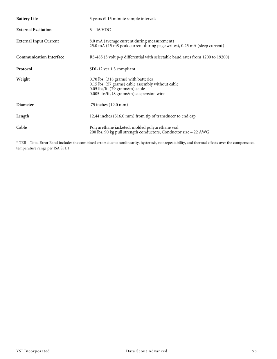 YSI Data Scout Advanced User Manual | Page 97 / 115