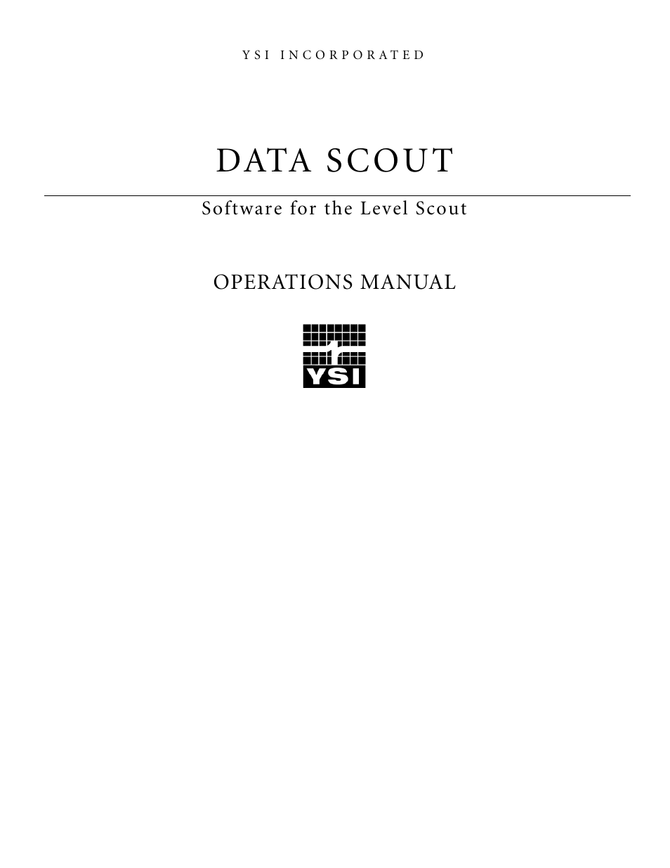 YSI Data Scout User Manual | 33 pages