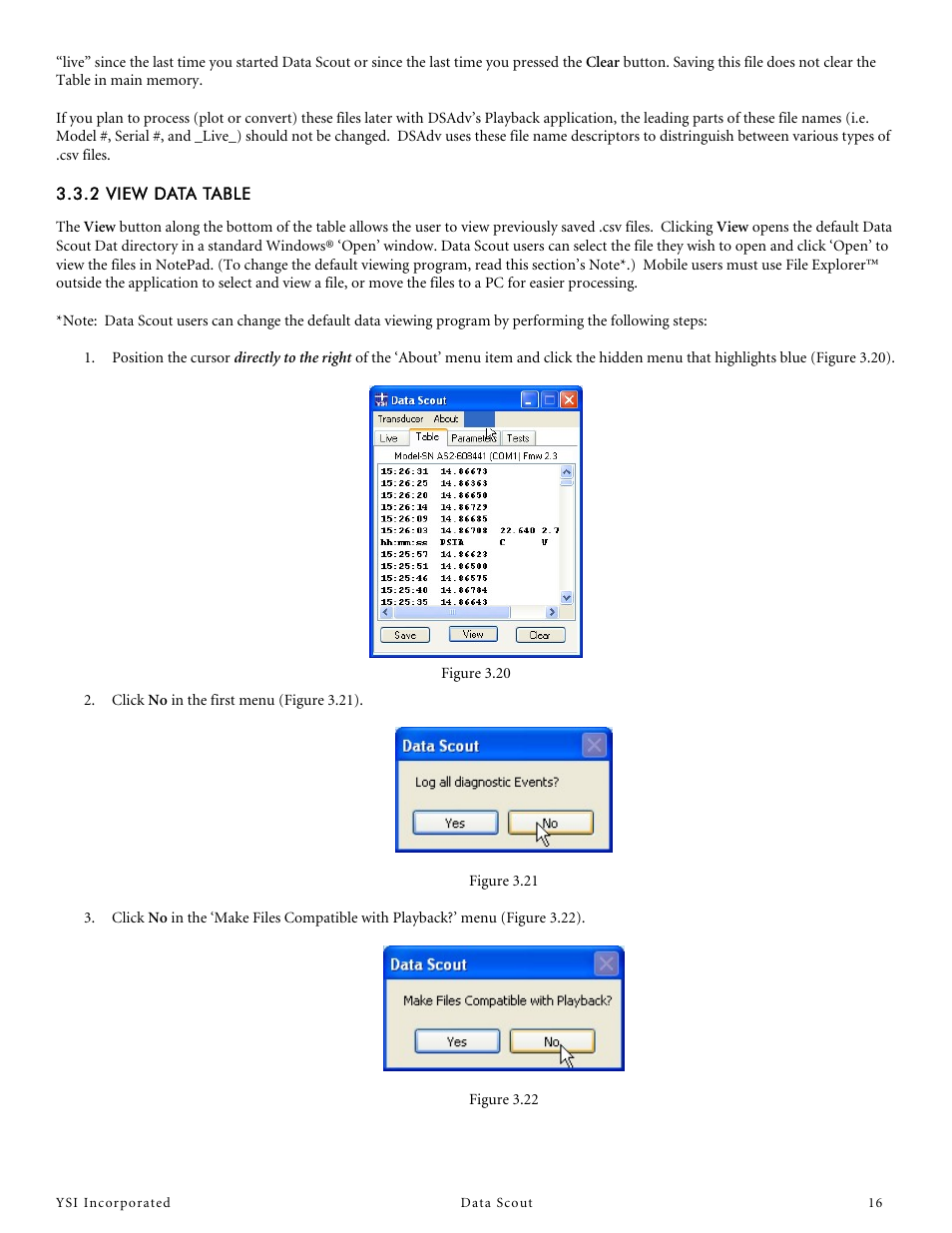 2 view data table | YSI Data Scout User Manual | Page 16 / 33