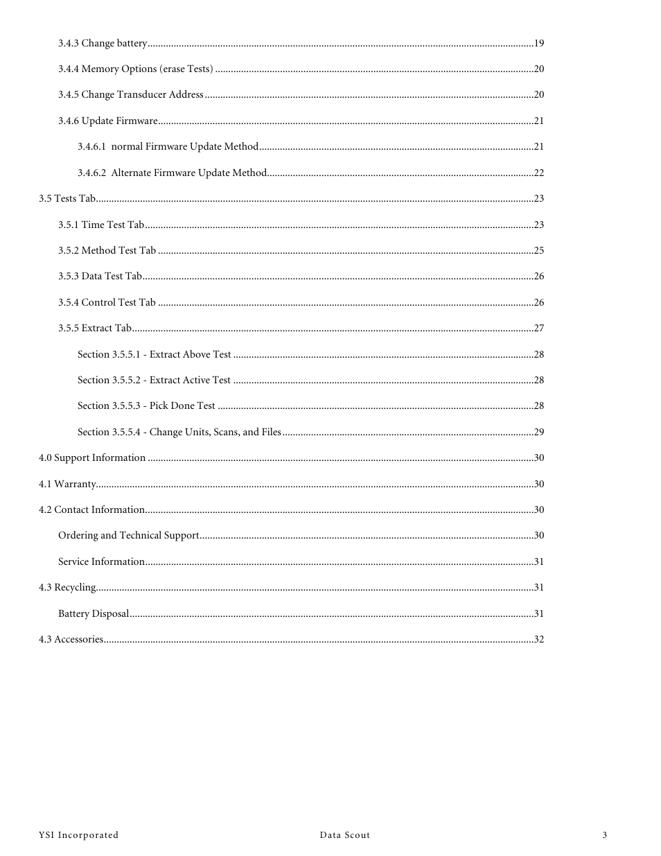 YSI Data Scout User Manual | Page 3 / 33