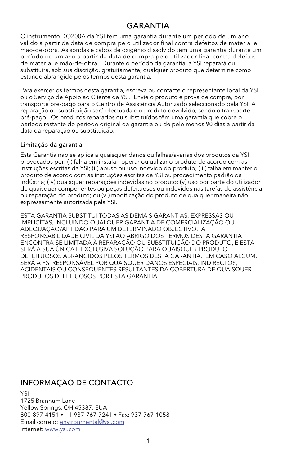 YSI EcoSense  DO200A User Manual | Page 25 / 36