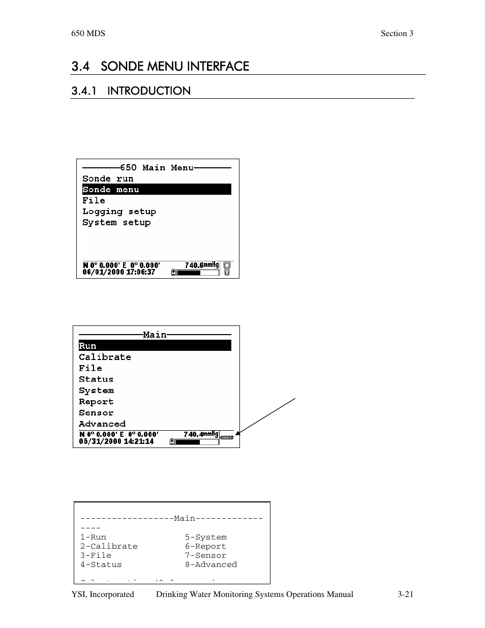 4 sonde menu interface, 1 introduction | YSI 600DW-B Sonde User Manual | Page 130 / 300