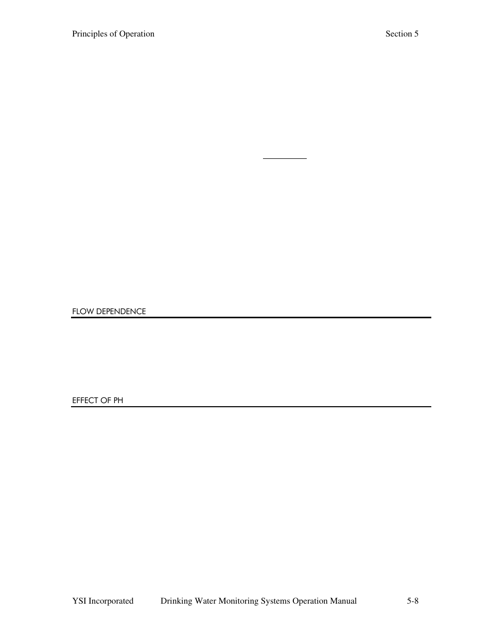 Flow dependence, Effect of ph | YSI 600DW-B Sonde User Manual | Page 221 / 300