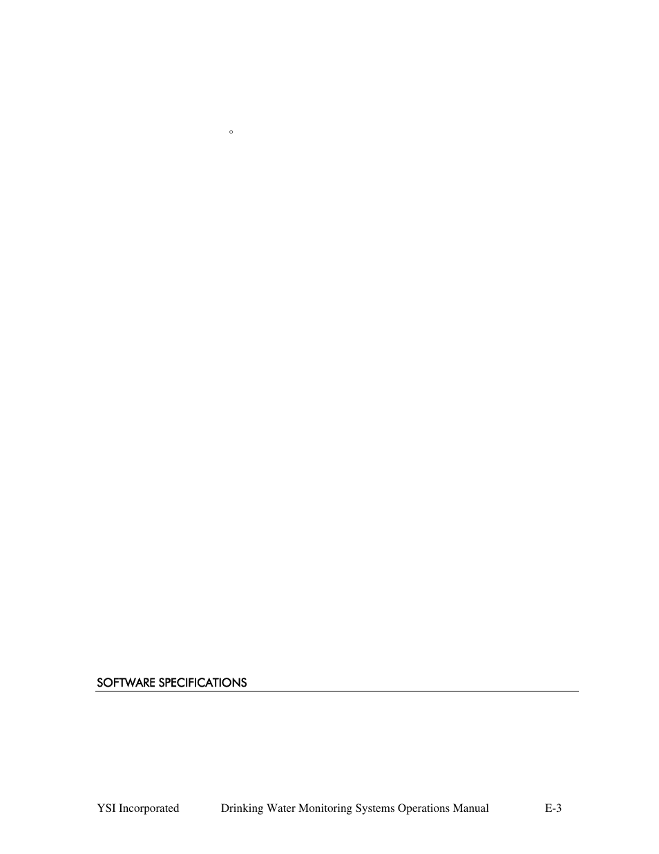 Software specifications | YSI 600DW-B Sonde User Manual | Page 267 / 300