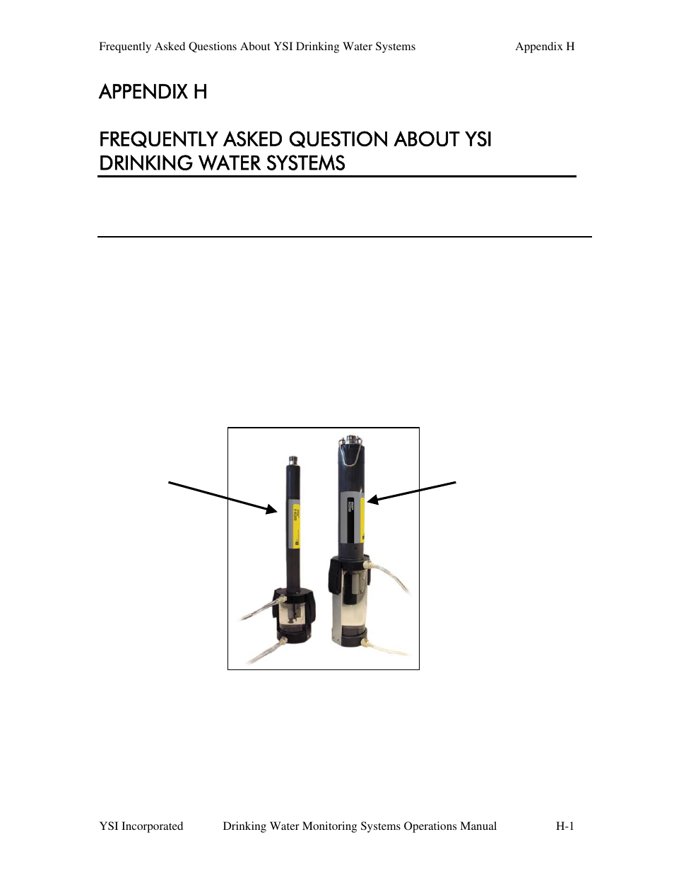 Appendix h, General | YSI 600DW-B Sonde User Manual | Page 287 / 300