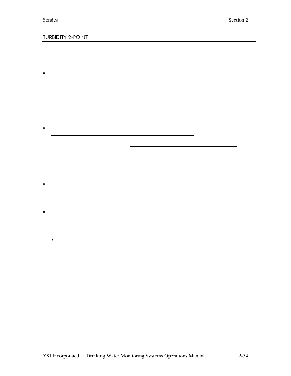 Turbidity 2-point | YSI 600DW-B Sonde User Manual | Page 41 / 300