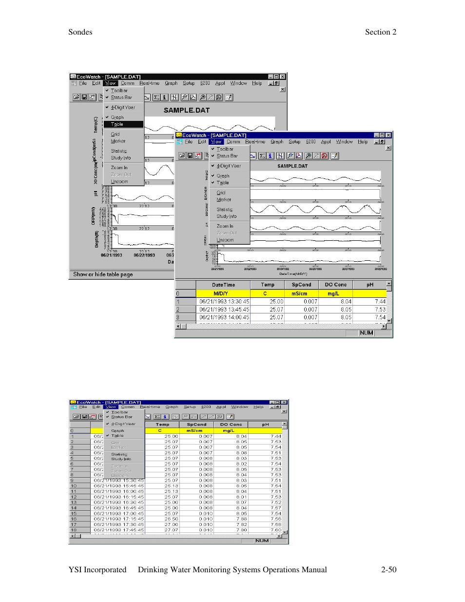 YSI 600DW-B Sonde User Manual | Page 57 / 300