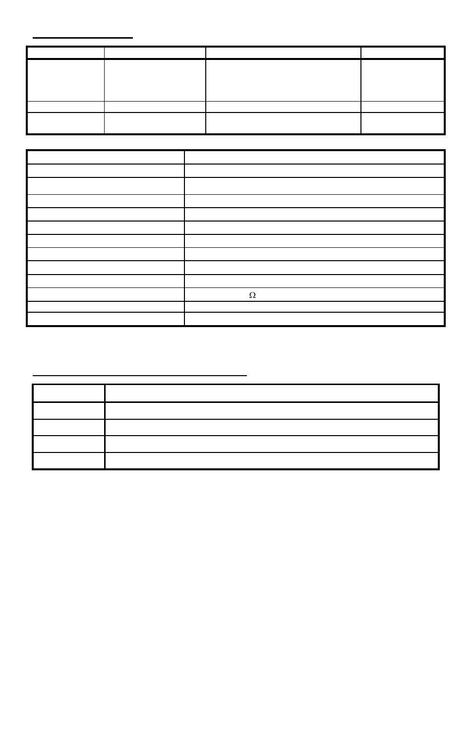 Specifications, Recommended spare parts list | YSI EC300 User Manual | Page 8 / 40