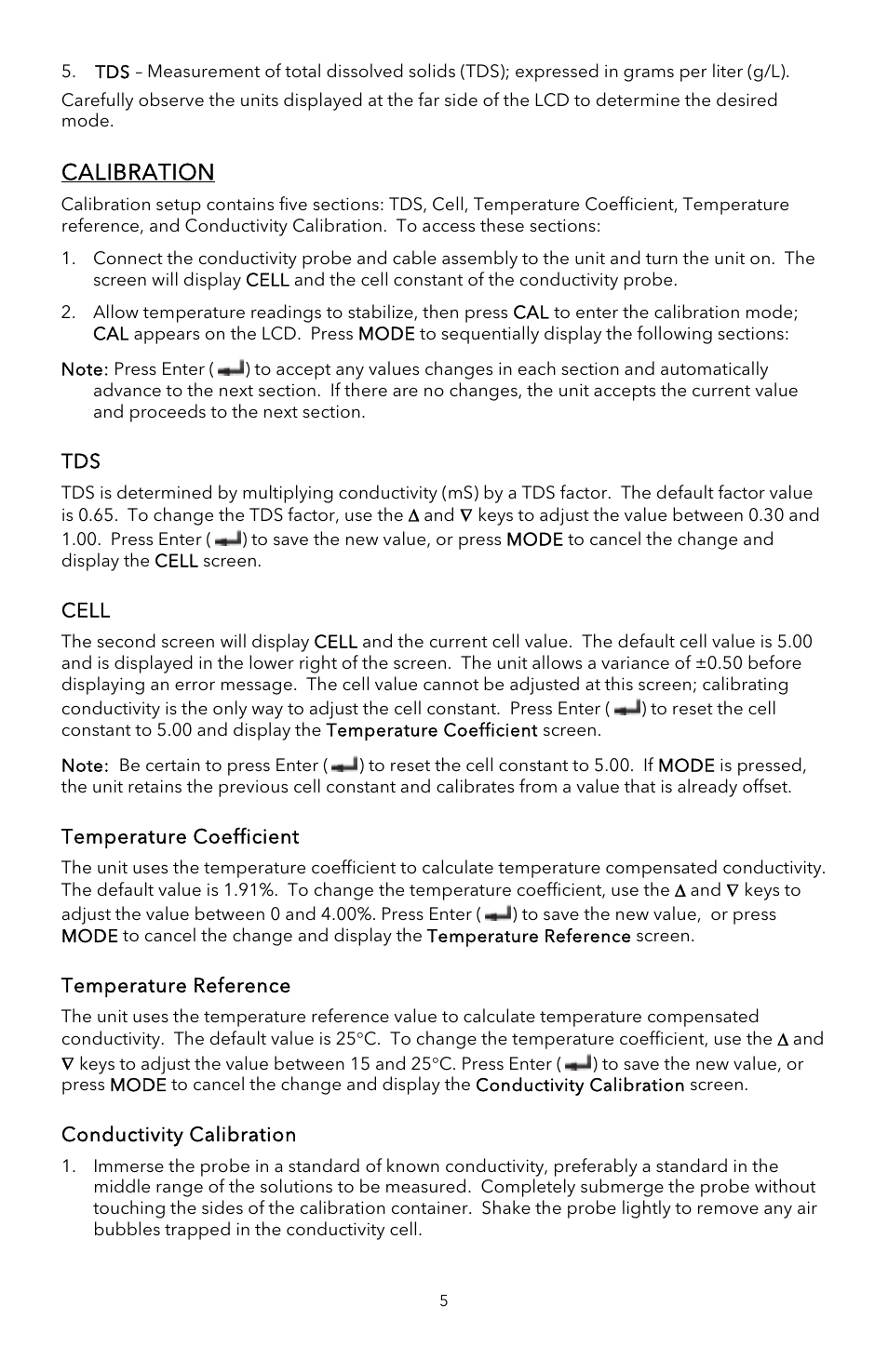 Calibration | YSI EC300A User Manual | Page 7 / 40
