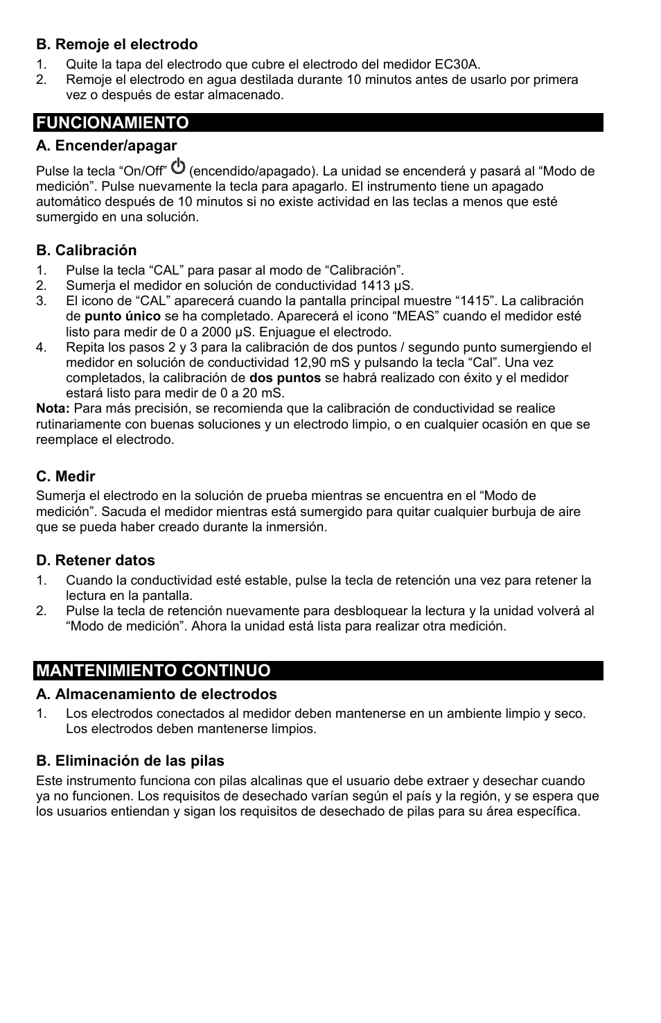 YSI EC30A User Manual | Page 6 / 12