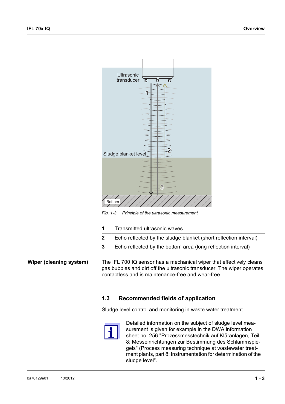 3 recommended fields of application, Recommended fields of application -3 | YSI IFL 700 IQ User Manual | Page 7 / 46