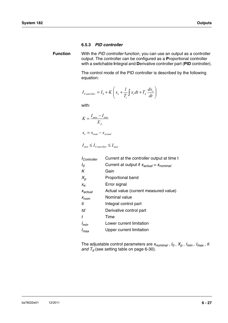 3 pid controller | YSI IQ S ENSOR N ET System 182 User Manual | Page 117 / 152