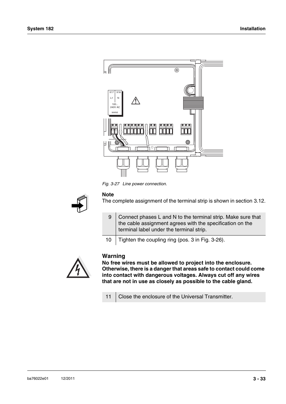 Warning | YSI IQ S ENSOR N ET System 182 User Manual | Page 47 / 152