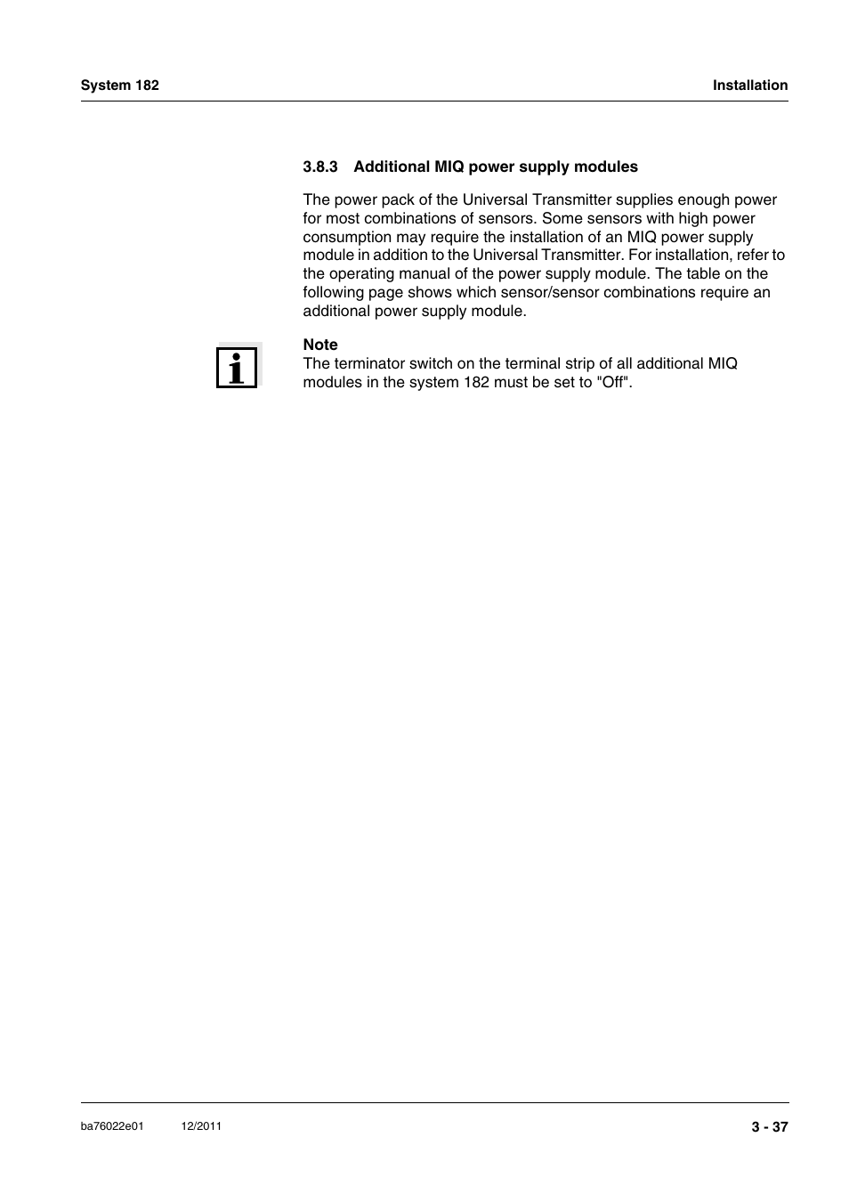 3 additional miq power supply modules, Additional miq power supply modules -37 | YSI IQ S ENSOR N ET System 182 User Manual | Page 51 / 152