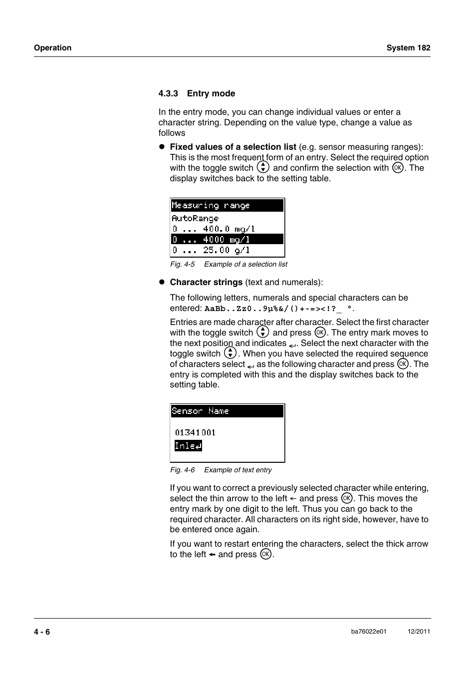 3 entry mode, Entry mode -6 | YSI IQ S ENSOR N ET System 182 User Manual | Page 72 / 152