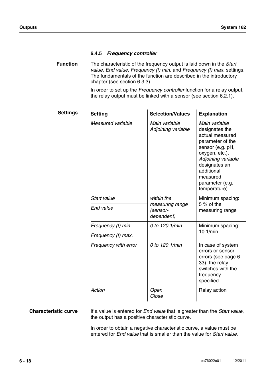 5 frequency controller, Freque, Section 6.4.5 | YSI IQ S ENSOR N ET DIQ/S 182 XT User Manual | Page 114 / 224
