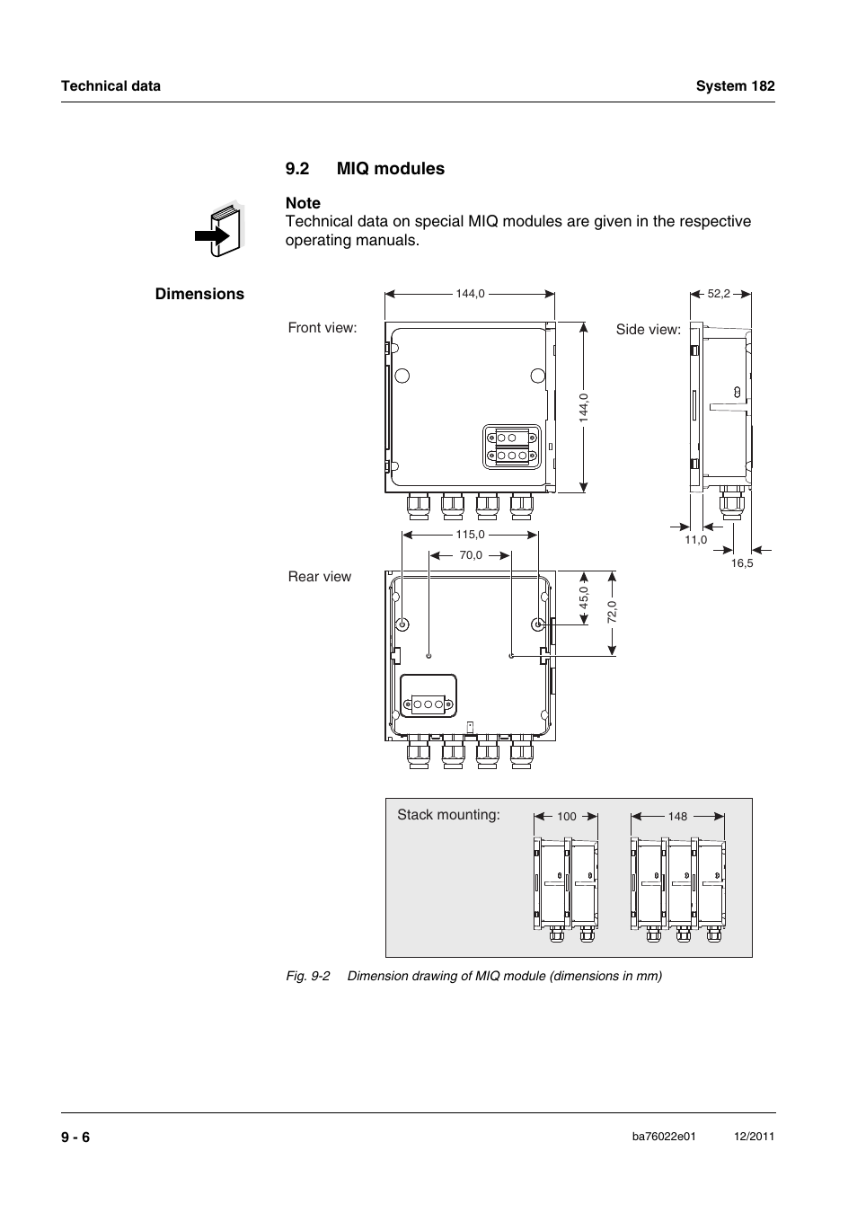 2 miq modules, Miq modules -6 | YSI IQ S ENSOR N ET DIQ/S 182 XT User Manual | Page 142 / 224