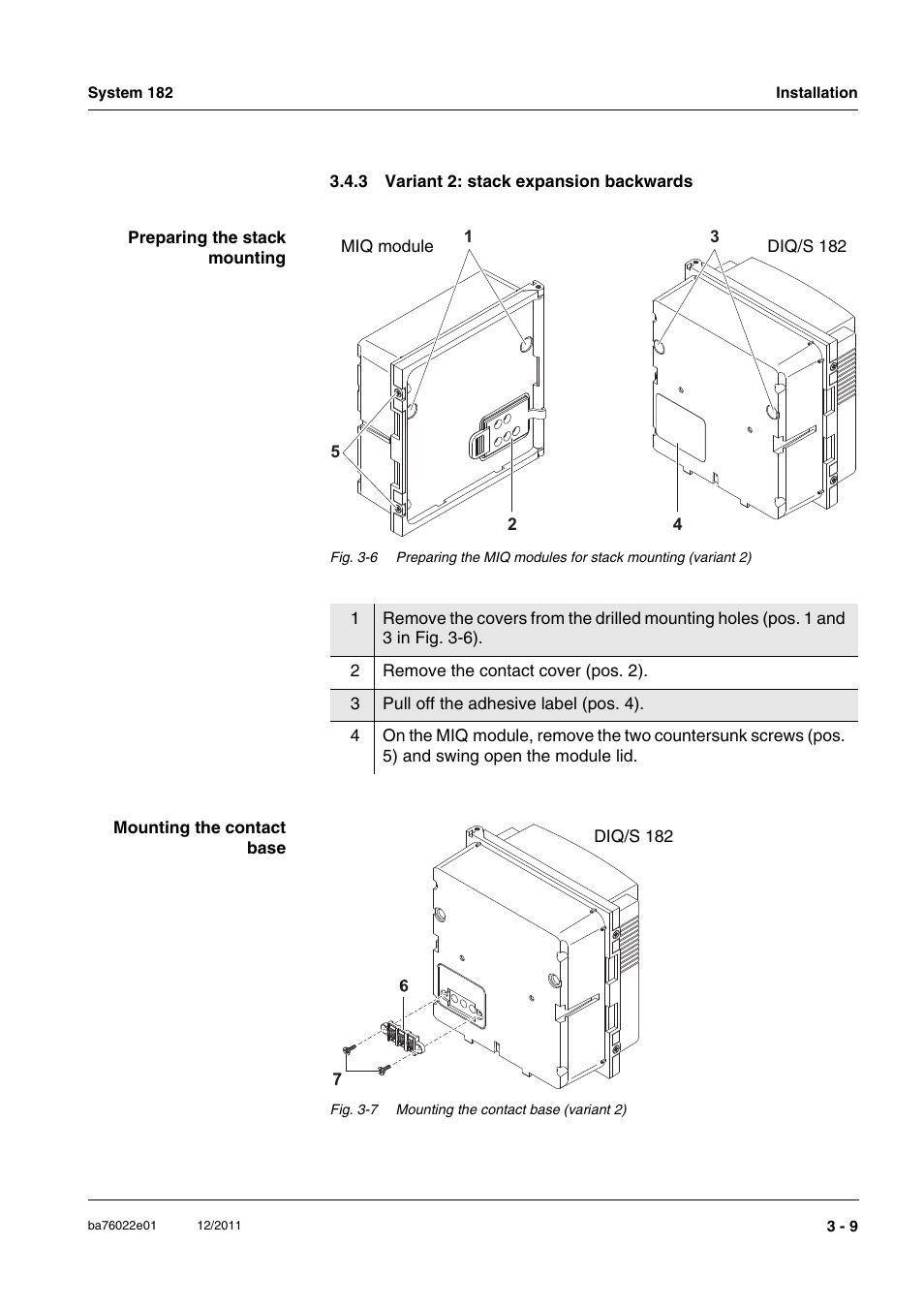 3 variant 2: stack expansion backwards, Variant 2: stack expansion backwards -9 | YSI IQ S ENSOR N ET DIQ/S 182 XT User Manual | Page 29 / 224