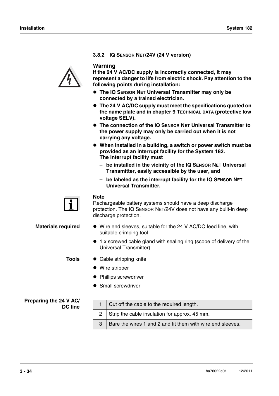 2 iq sensor net/24v (24 v version) | YSI IQ S ENSOR N ET DIQ/S 182 XT User Manual | Page 54 / 224