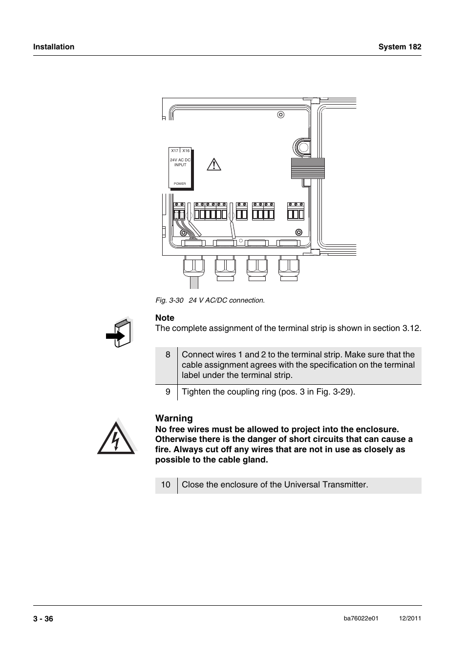 Warning | YSI IQ S ENSOR N ET DIQ/S 182 XT User Manual | Page 56 / 224