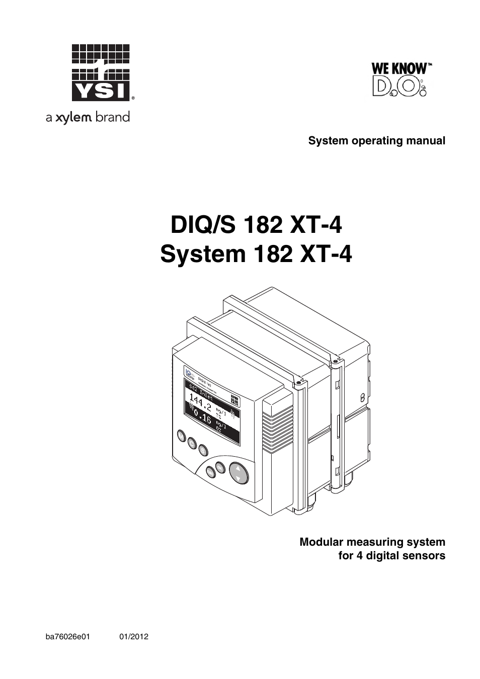 YSI DIQ/S 182 XT-4 System 182 XT-4 User Manual | 154 pages