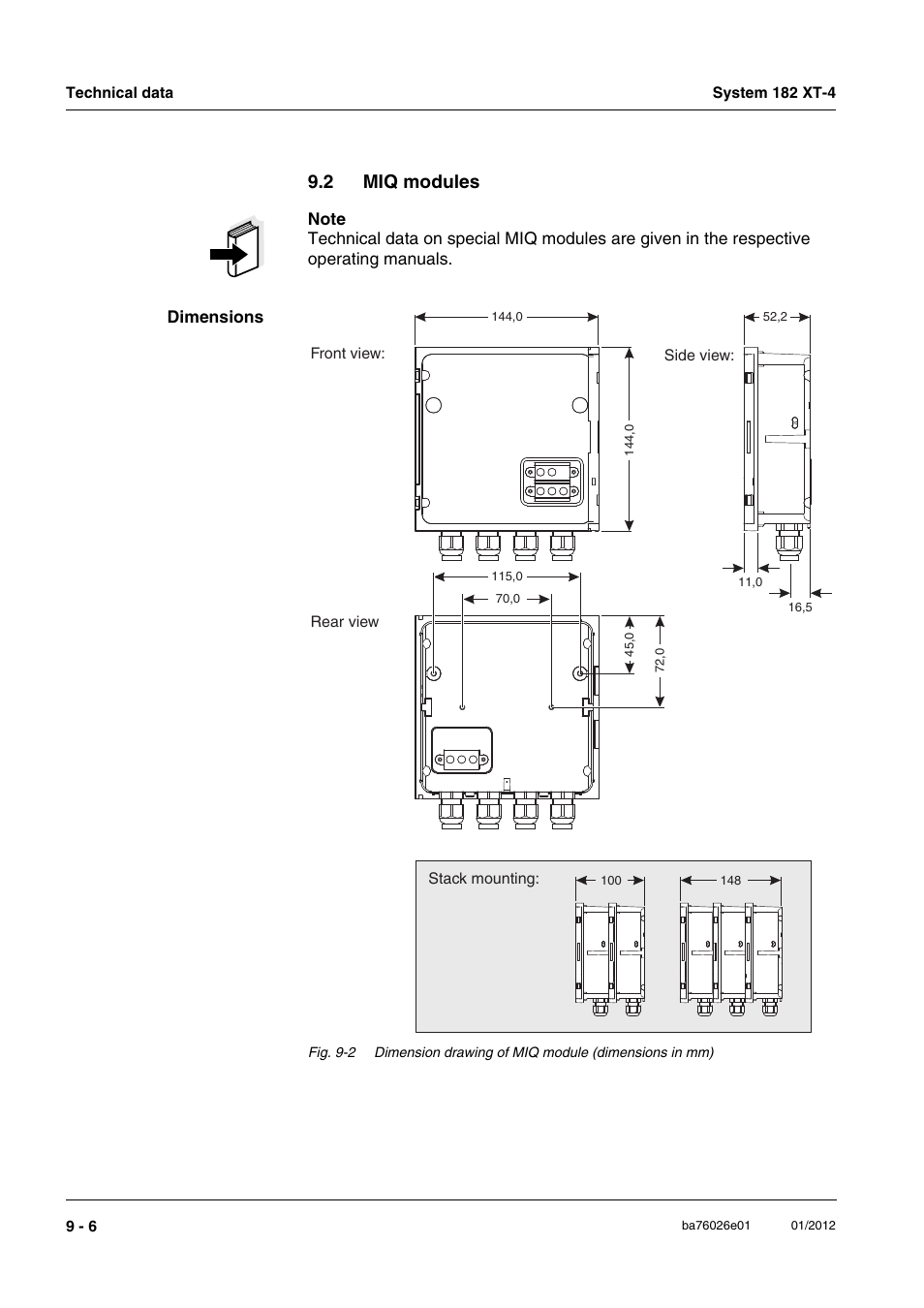 2 miq modules, Miq modules -6 | YSI DIQ/S 182 XT-4 System 182 XT-4 User Manual | Page 138 / 154