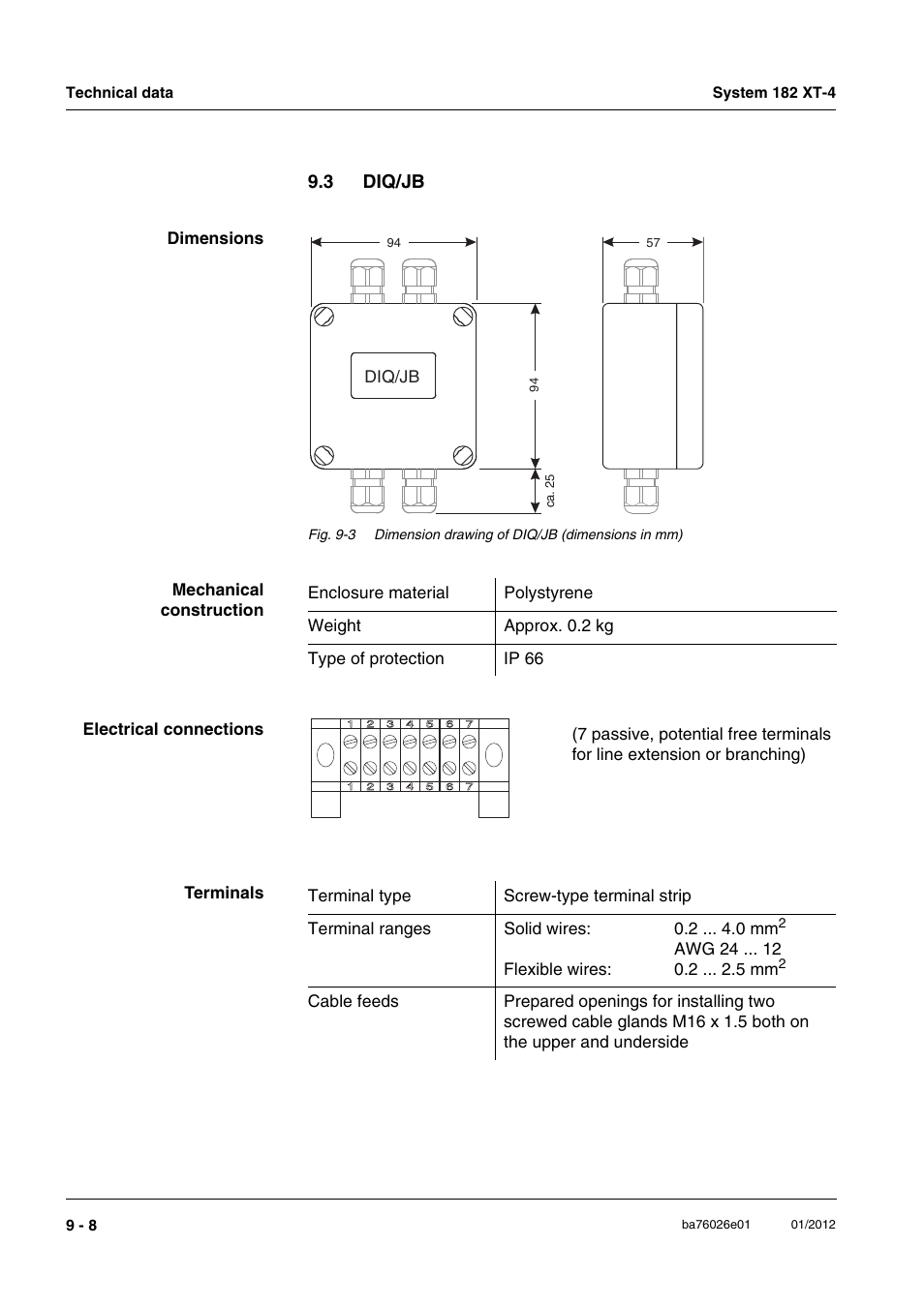 3 diq/jb, Diq/jb -8 | YSI DIQ/S 182 XT-4 System 182 XT-4 User Manual | Page 140 / 154