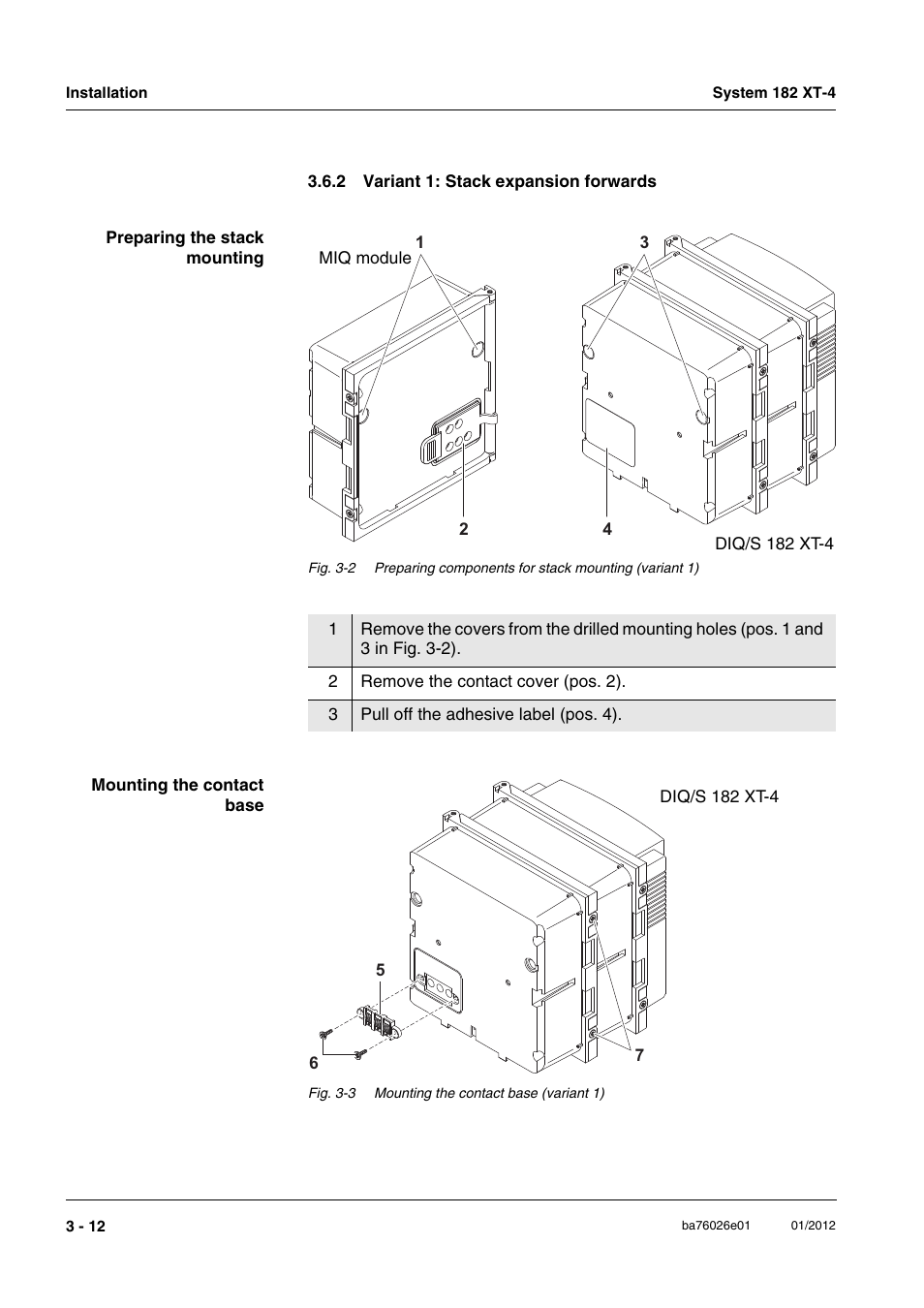 2 variant 1: stack expansion forwards, Variant 1: stack expansion forwards -12 | YSI DIQ/S 182 XT-4 System 182 XT-4 User Manual | Page 26 / 154