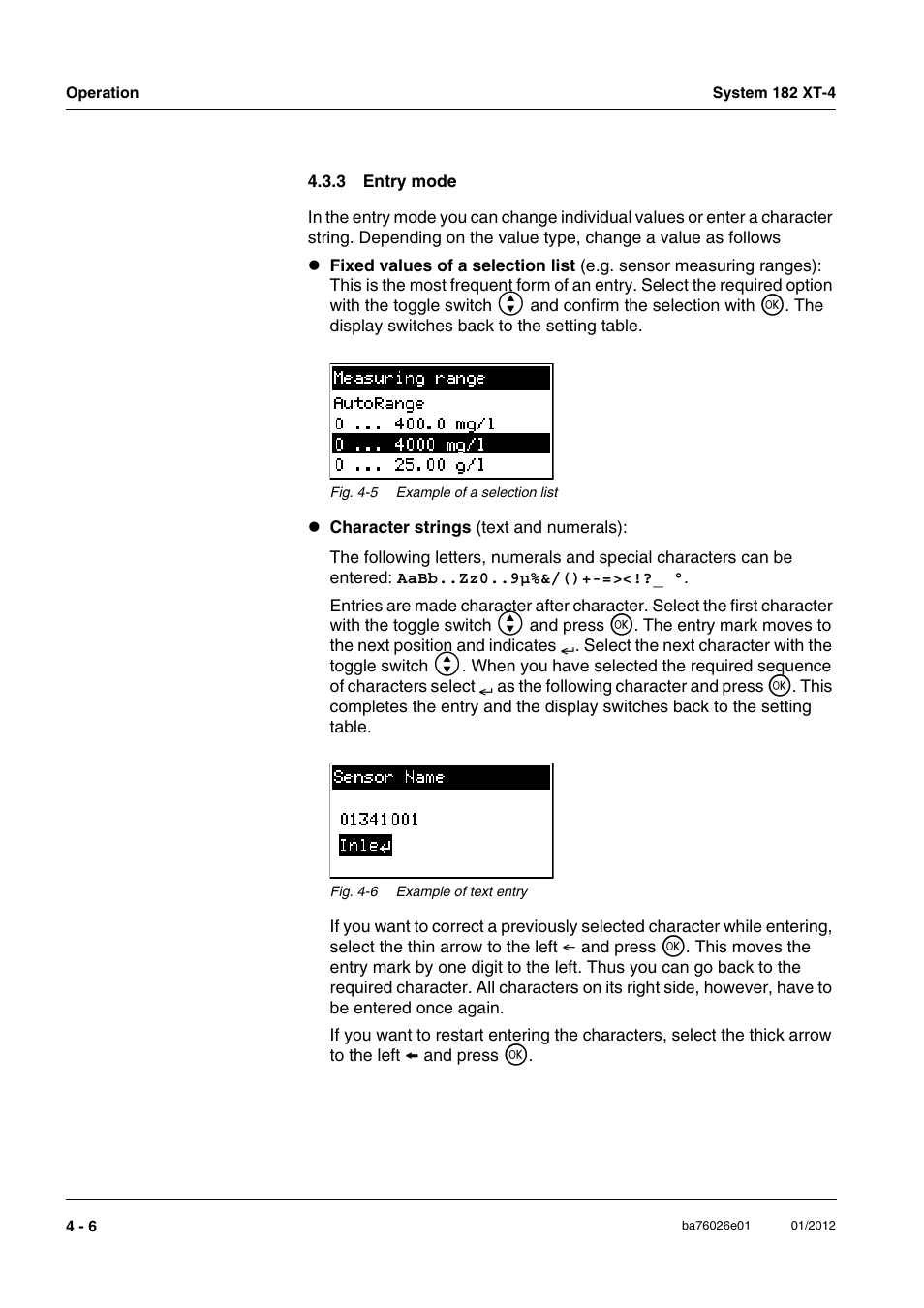 3 entry mode, Entry mode -6 | YSI DIQ/S 182 XT-4 System 182 XT-4 User Manual | Page 74 / 154