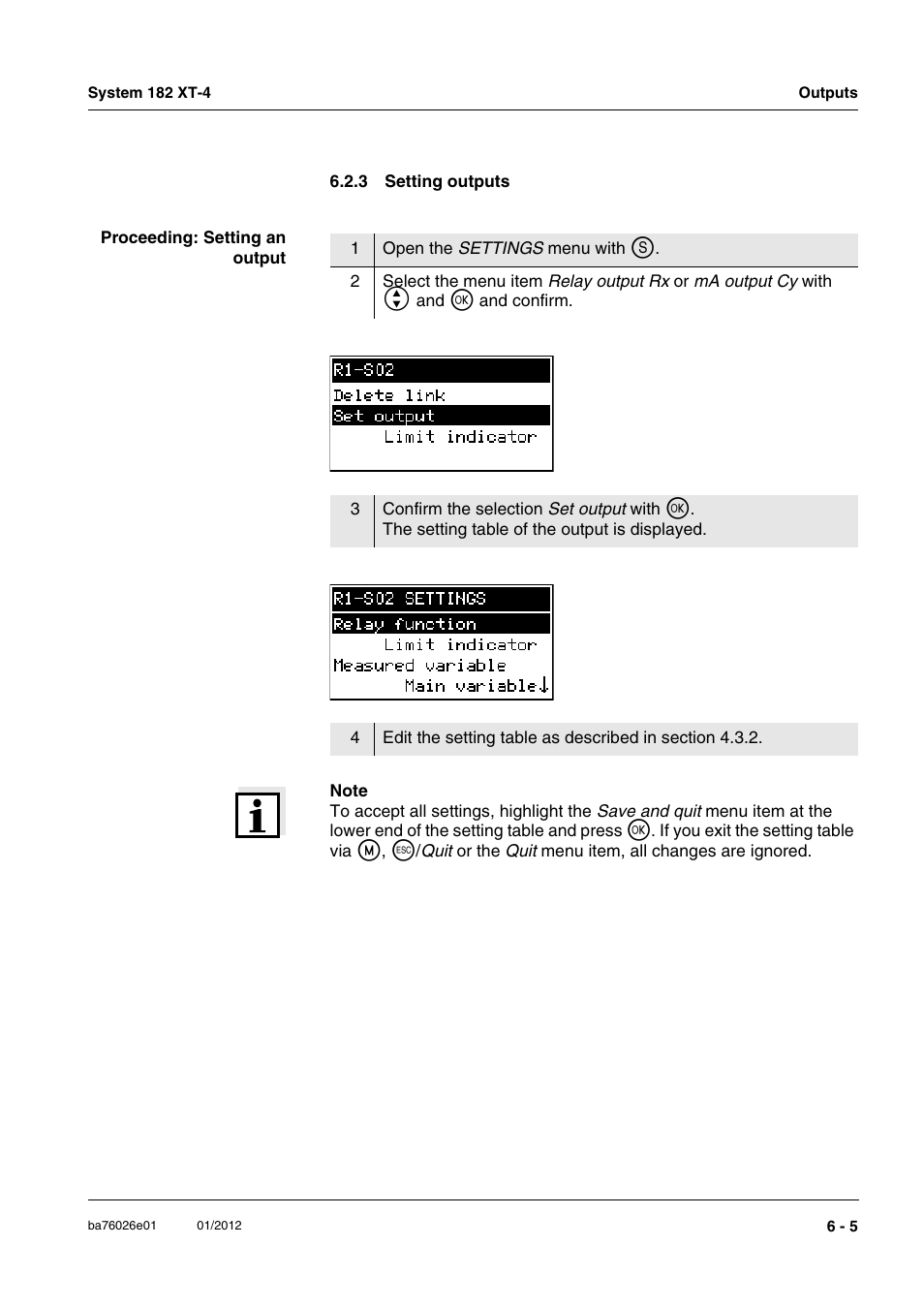 3 setting outputs, Setting outputs -5 | YSI DIQ/S 182 XT-4 System 182 XT-4 User Manual | Page 97 / 154