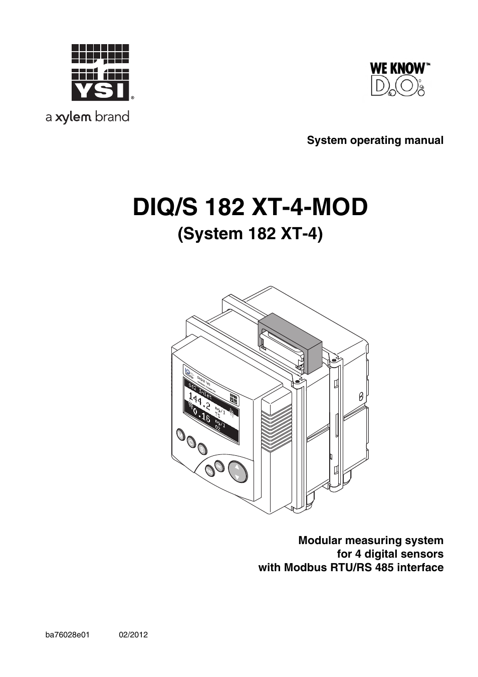 YSI DIQ/S 182 XT-4-MOD User Manual | 160 pages