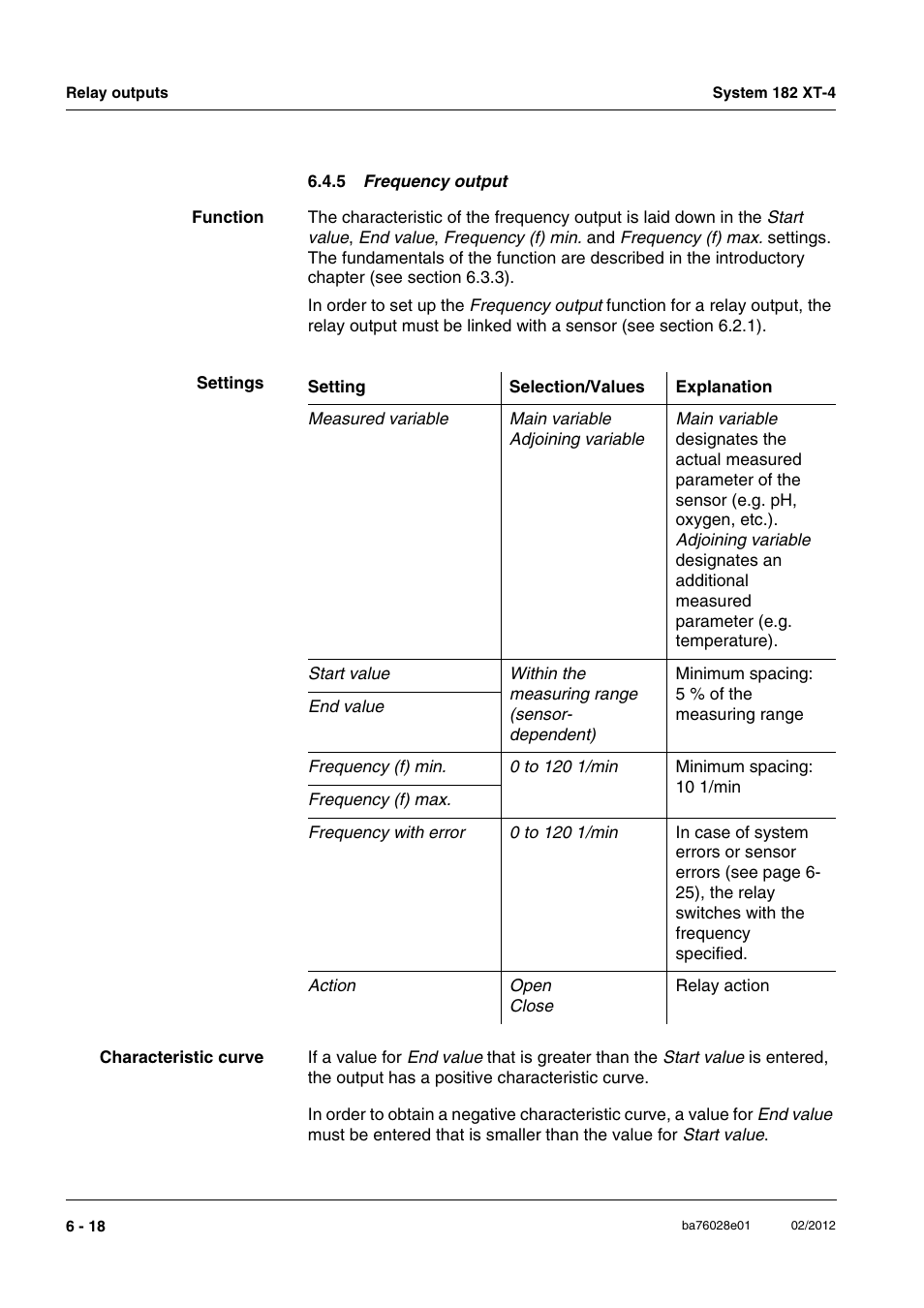 5 frequency output, Freque, See section 6.4.5 | YSI DIQ/S 182 XT-4-MOD User Manual | Page 108 / 160