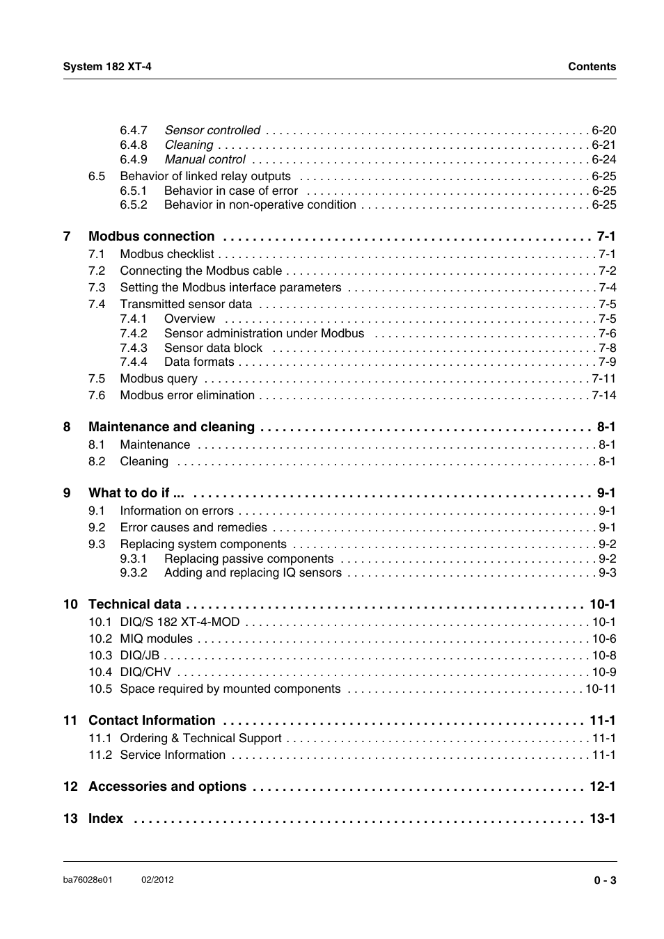 YSI DIQ/S 182 XT-4-MOD User Manual | Page 5 / 160