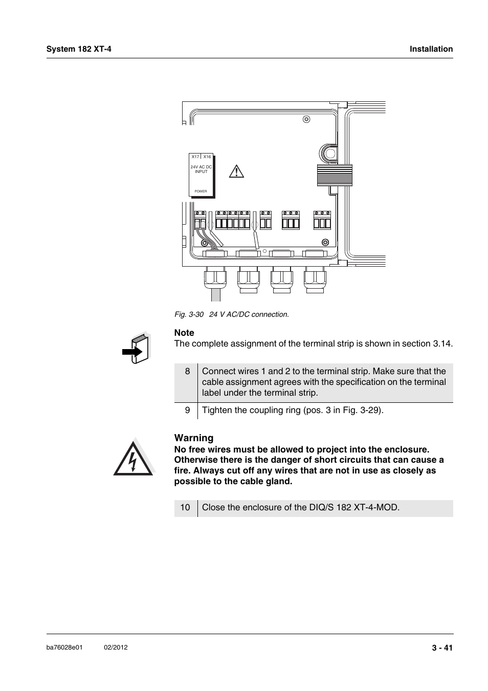 Warning | YSI DIQ/S 182 XT-4-MOD User Manual | Page 55 / 160